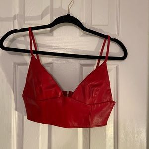 Red Leather (Fake) Top/Bra